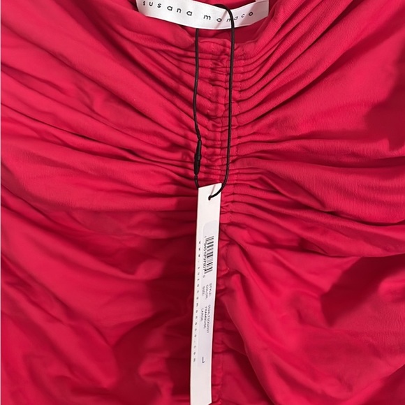 Susana Monaco Red Strapless Ruched Gown - Picture 6 of 6